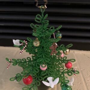 Vintage Beaded Tree- 7 inches talll